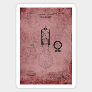 Vintage Rose Light Bulb Patent Sticker